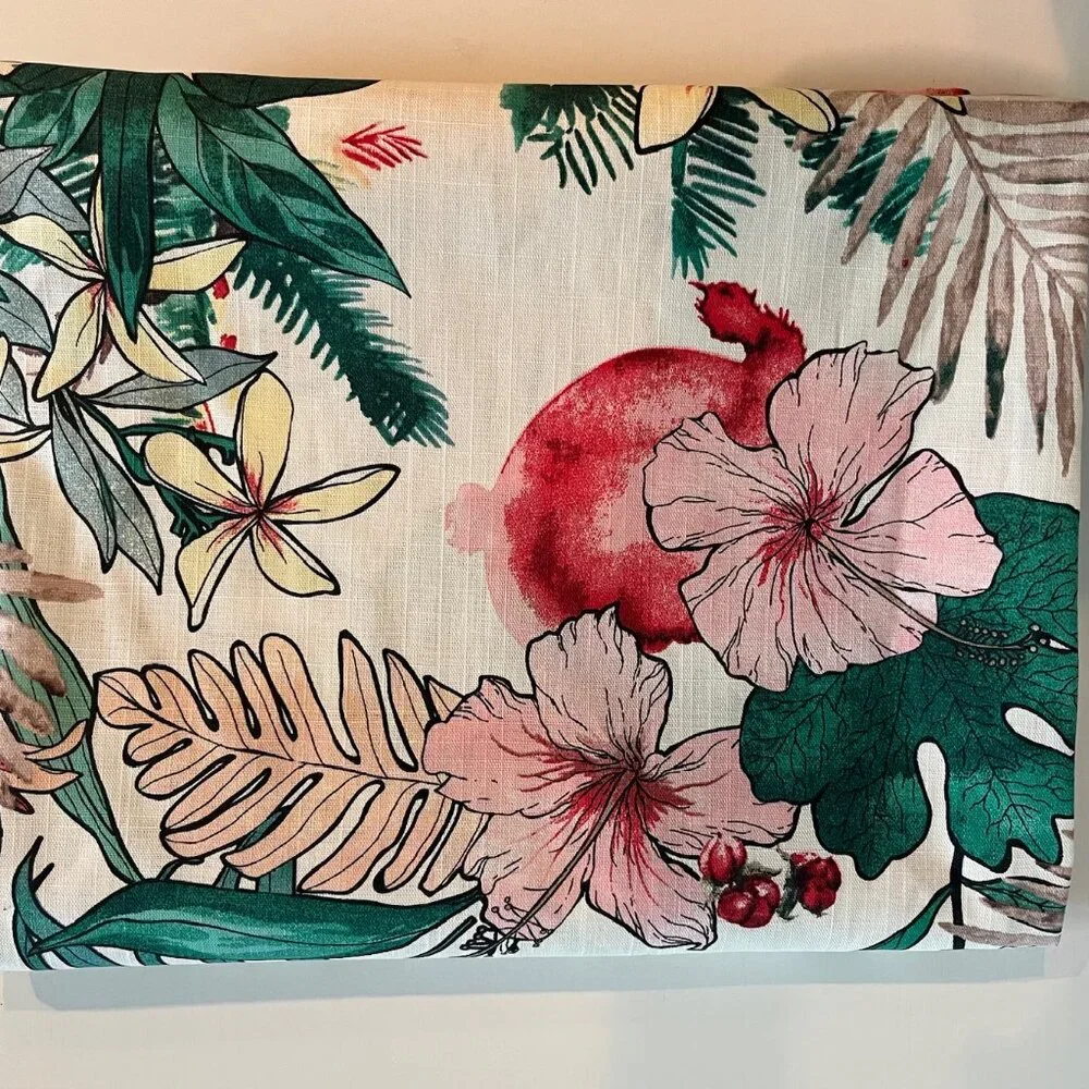 New! IKEA Tropical Floral GÅRDSKRÄPPA Curtains | Set of 2